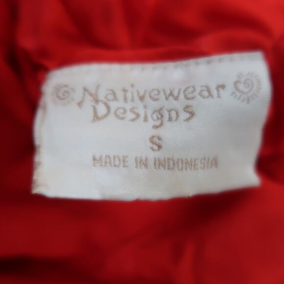 Vintage 90s Nativewear Designs Red 2 Piece Jacket and Pants Set S - Picture 7 of 8